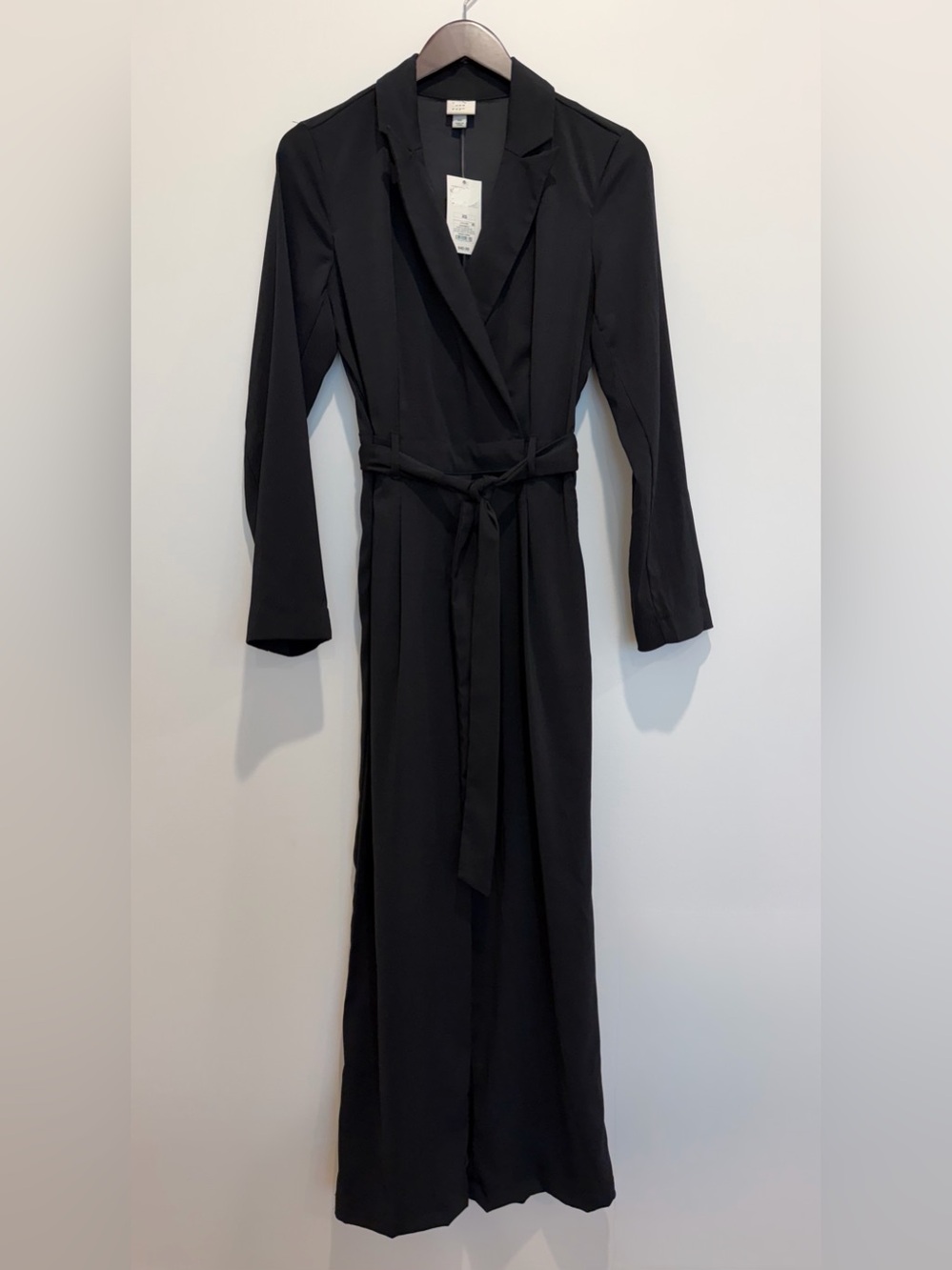 NWT A New Day Black Long Sleeve Belted Jumpsuit XS but can fit a S